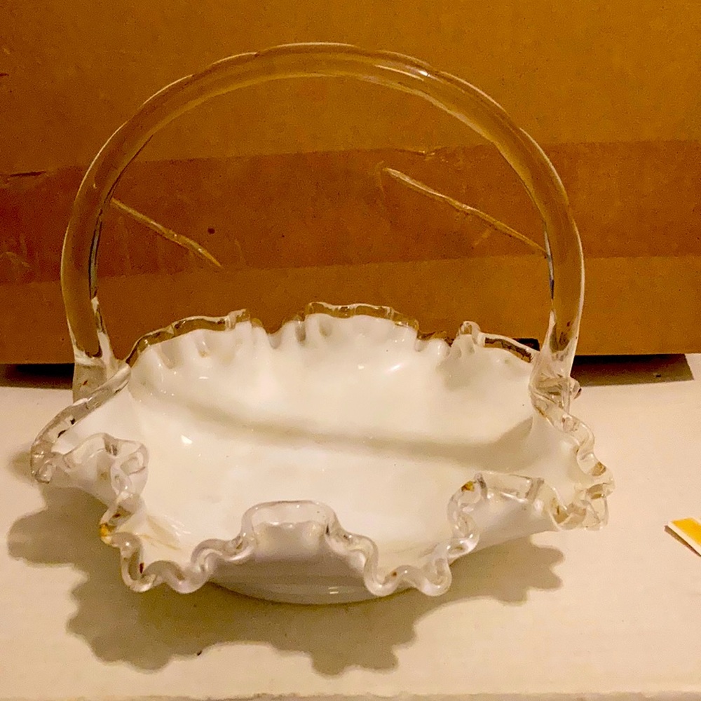 GLASS CANDY DISH WITH HOLDER